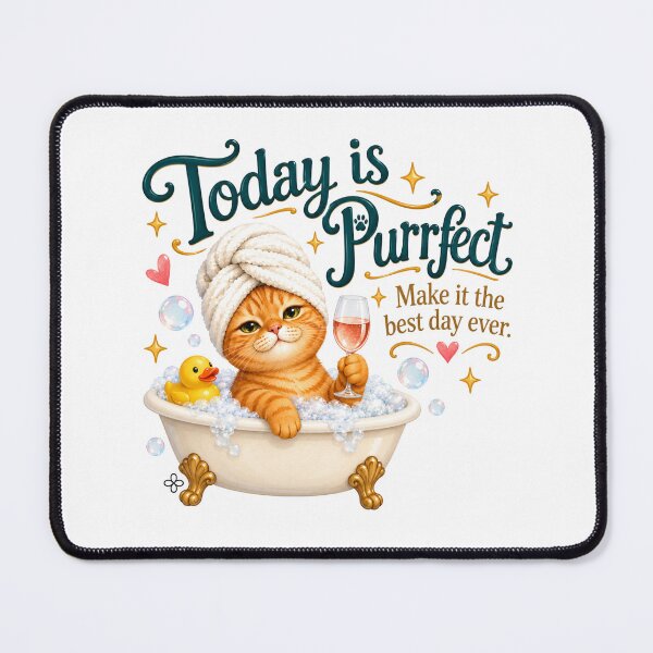 Item preview, Funny Cat Image - Today is Purrfect. Make it the best day ever., Cat Mom Gift designed and sold by BetterEveryDay1.