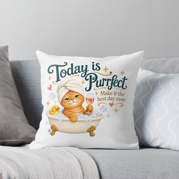 Item preview, Funny Cat Image - Today is Purrfect. Make it the best day ever., Cat Mom Gift designed and sold by BetterEveryDay1.