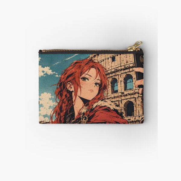 Item preview, Redhead Knight Time Traveler Taking a Selfie at the Colosseum in Rome designed and sold by DibujandoPorfa.