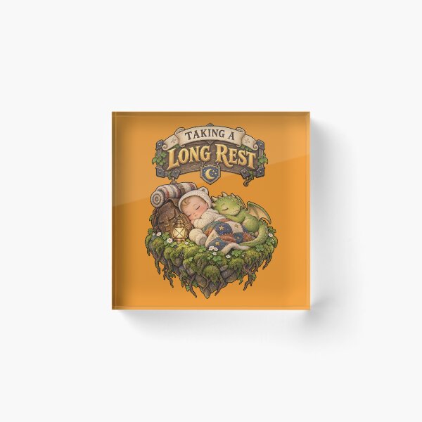 Item preview, Taking a Long Rest – Baby & Dragon RPG Humor designed and sold by WUSCHELWORKS.
