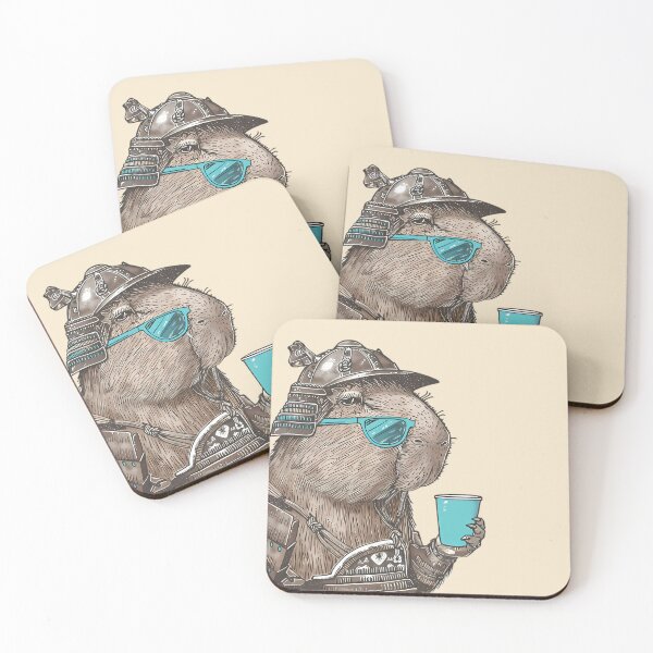 Item preview, Samurai Capybara Coffee Lover designed and sold by Structure-Blue.