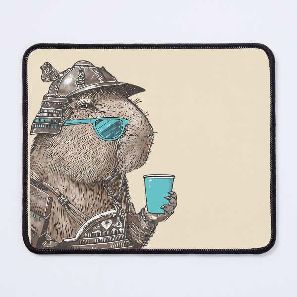 Item preview, Samurai Capybara Coffee Lover designed and sold by Structure-Blue.