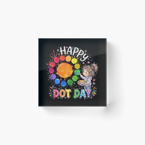 Item preview, Happy Dot Day Watercolor - Cute Rainbow Girl Painting Dots designed and sold by Yassinejayed.