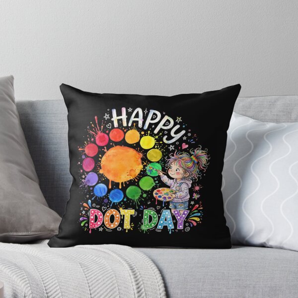 Item preview, Happy Dot Day Watercolor - Cute Rainbow Girl Painting Dots designed and sold by Yassinejayed.