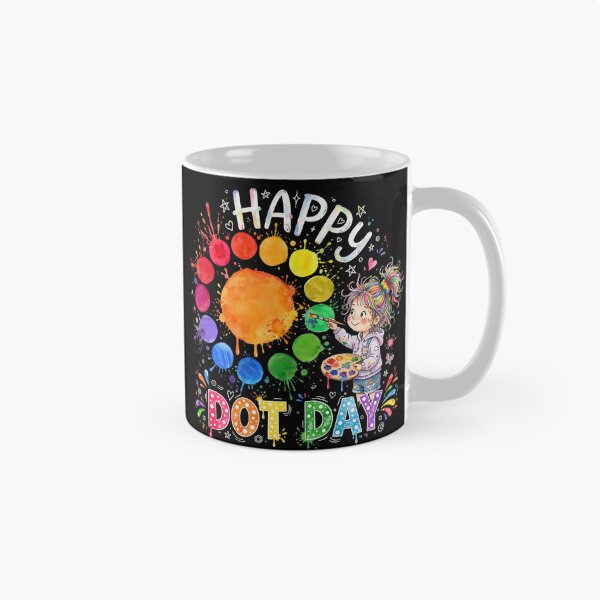 Item preview, Happy Dot Day Watercolor - Cute Rainbow Girl Painting Dots designed and sold by Yassinejayed.