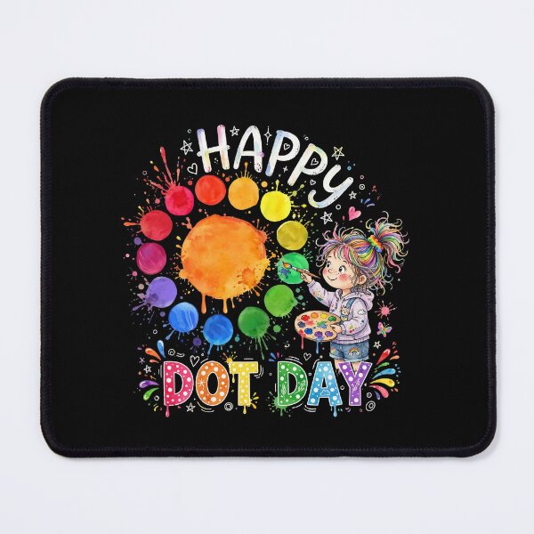 Item preview, Happy Dot Day Watercolor - Cute Rainbow Girl Painting Dots designed and sold by Yassinejayed.