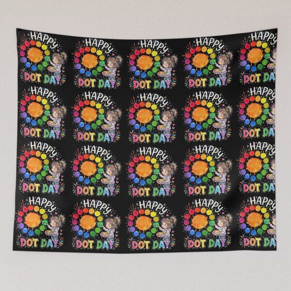Item preview, Happy Dot Day Watercolor - Cute Rainbow Girl Painting Dots designed and sold by Yassinejayed.