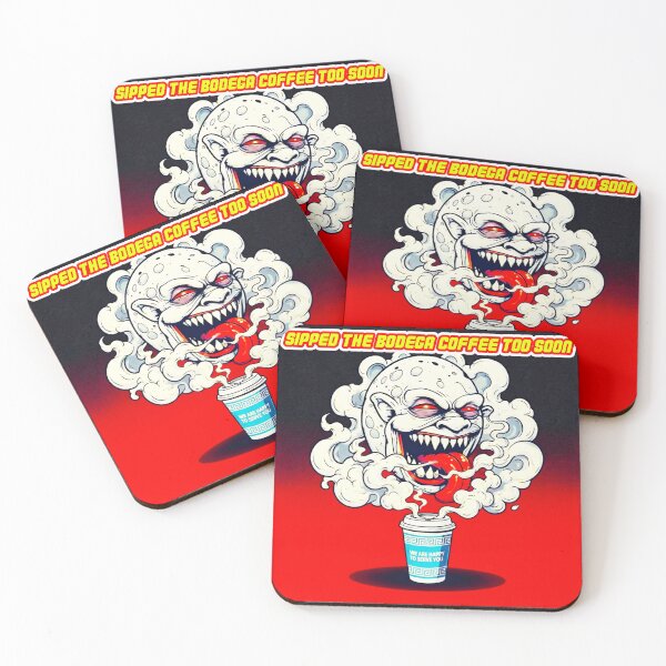 Item preview, Monday Morning Bodega Coffee Burn - Retro Horror Moon designed and sold by OmniaGlobal.