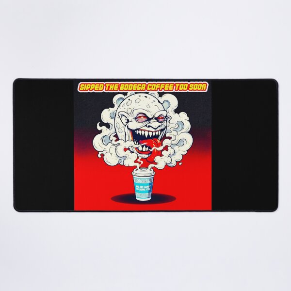 Item preview, Monday Morning Bodega Coffee Burn - Retro Horror Moon designed and sold by OmniaGlobal.