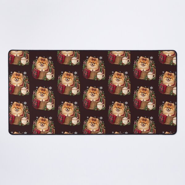 Artikelvorschau, Niedlicher Weihnachtskorb mit Pomeranian-Hundemotiv, gemütliche Weihnachtsdeko mit Hundemotiv entworfen und verkauft von Cute & Sassy Custom Gifting Boutiques.