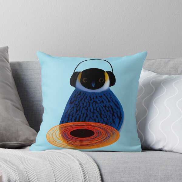 Item preview, Blue DJ Bird Headphones Vinyl Art designed and sold by Lunat1kk.