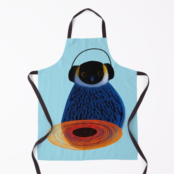 Item preview, Blue DJ Bird Headphones Vinyl Art designed and sold by Lunat1kk.