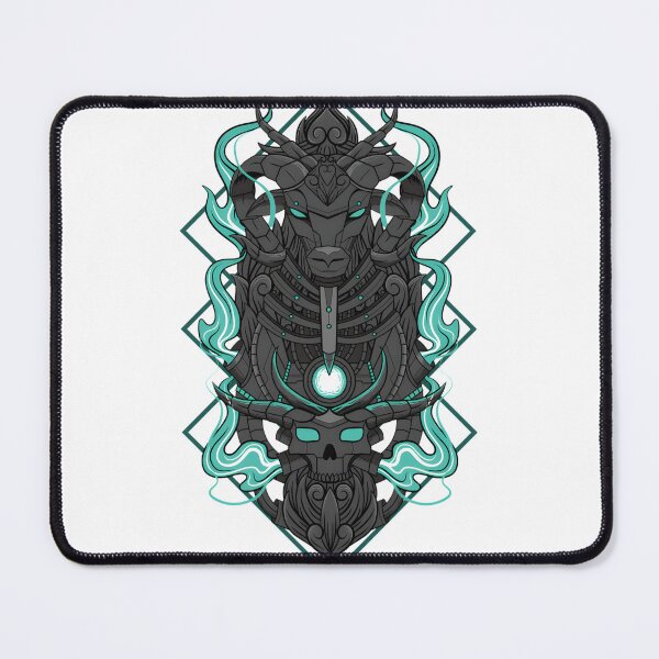 Item preview, Futuristic Goat Mecha with Blue Smoke Digital Art Design designed and sold by TheFajbar.