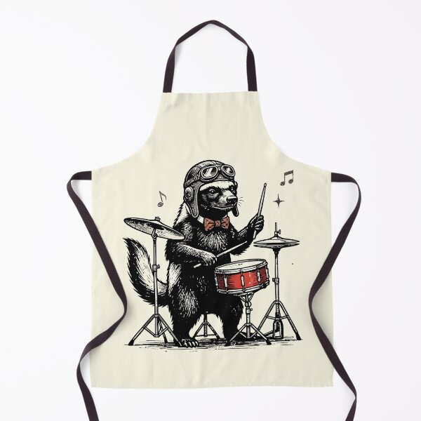 Item preview, Honey Badger Drummer Aviator Helmet Rocker Art designed and sold by Amir Faysal.