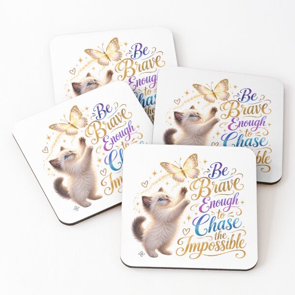 Item preview, Funny Cat Image - Be Brave Enough to Chase the Impossible.  Cat Mom Gift designed and sold by BetterEveryDay1.