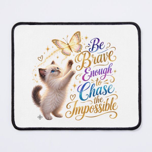Item preview, Funny Cat Image - Be Brave Enough to Chase the Impossible.  Cat Mom Gift designed and sold by BetterEveryDay1.