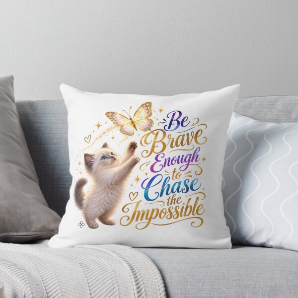 Item preview, Funny Cat Image - Be Brave Enough to Chase the Impossible.  Cat Mom Gift designed and sold by BetterEveryDay1.
