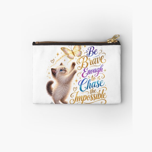 Item preview, Funny Cat Image - Be Brave Enough to Chase the Impossible.  Cat Mom Gift designed and sold by BetterEveryDay1.