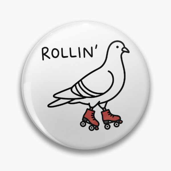 Item preview, Rollin Pigeon Wearing Red Roller Skates Cute Doodle designed and sold by Amir Faysal.