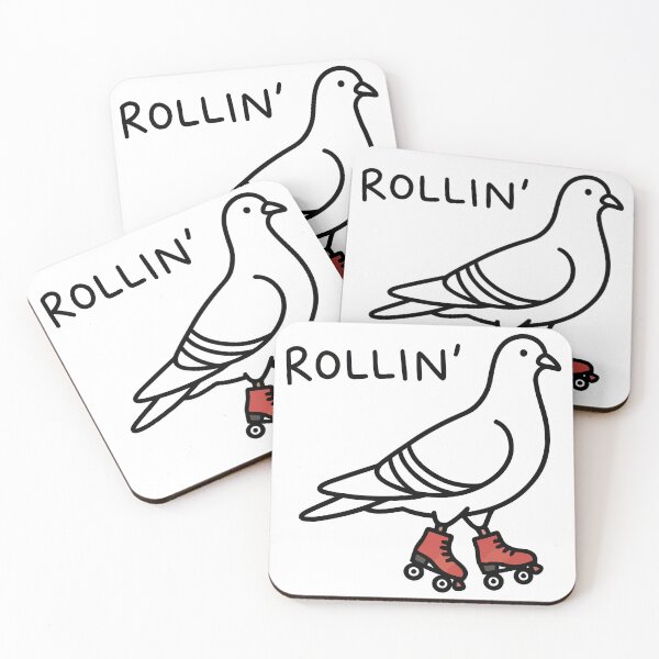 Item preview, Rollin Pigeon Wearing Red Roller Skates Cute Doodle designed and sold by Amir Faysal.