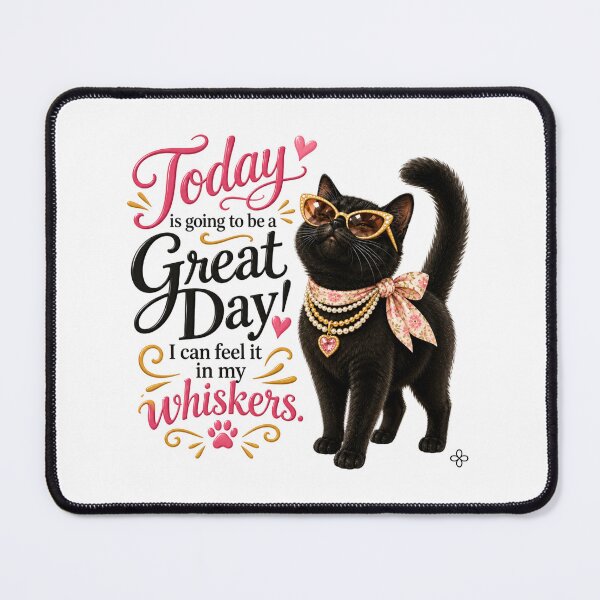 Item preview, Funny Cat Image - Today is going to be a Great Day! I can feel it in my Whiskers. Cat Mom Gift designed and sold by BetterEveryDay1.