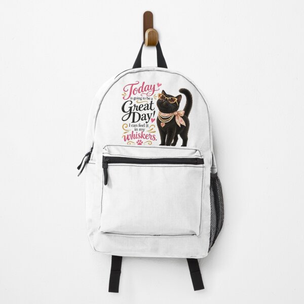 Item preview, Funny Cat Image - Today is going to be a Great Day! I can feel it in my Whiskers. Cat Mom Gift designed and sold by BetterEveryDay1.