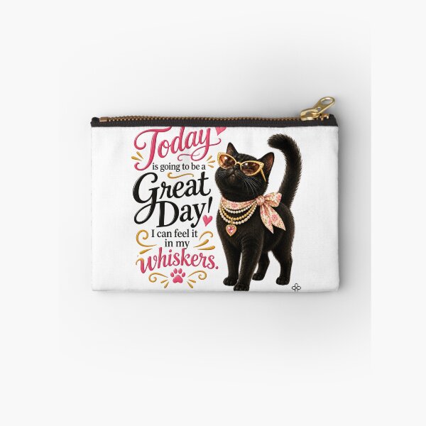 Item preview, Funny Cat Image - Today is going to be a Great Day! I can feel it in my Whiskers.  Cat Mom Gift designed and sold by BetterEveryDay1.