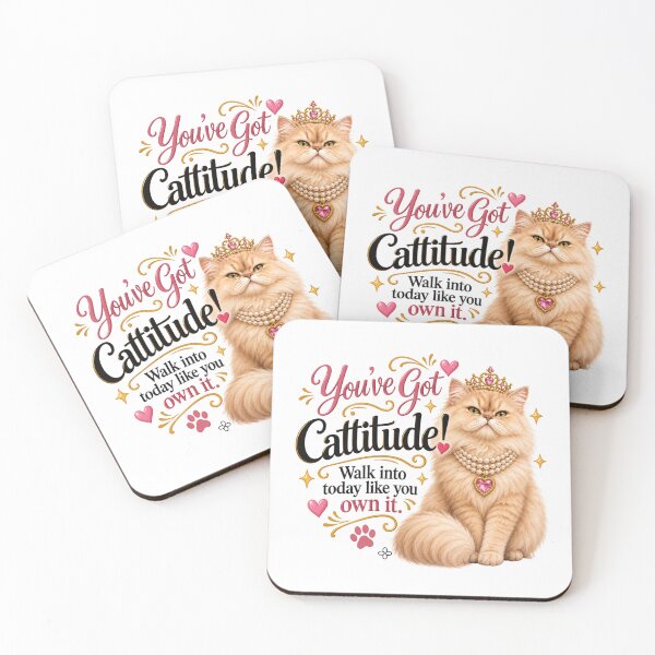 Item preview, Funny Cat Image - You've Got Cattitude!  Walk into today like you own it.  Cat Mom Gift designed and sold by BetterEveryDay1.