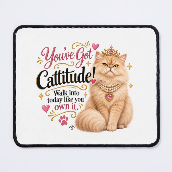 Item preview, Funny Cat Image - You've Got Cattitude! Walk into today like you own it. Cat Mom Gift designed and sold by BetterEveryDay1.