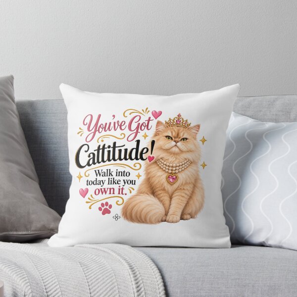 Item preview, Funny Cat Image - You've Got Cattitude!  Walk into today like you own it.  Cat Mom Gift designed and sold by BetterEveryDay1.