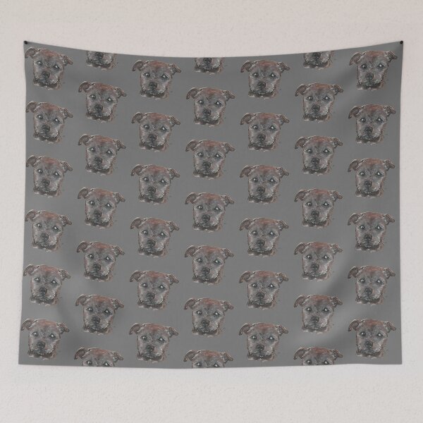 Item preview, Cute Staffy Dog Art designed and sold by artsofamber.