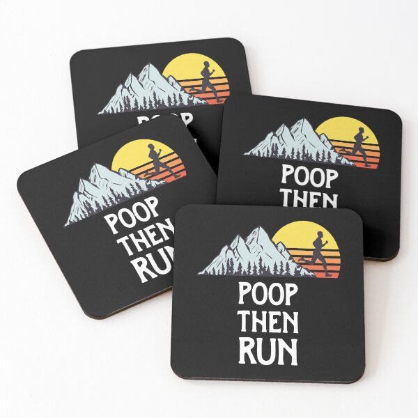 Item preview, Poop Then Run Runner Mountain Sun designed and sold by theandroidvivz.