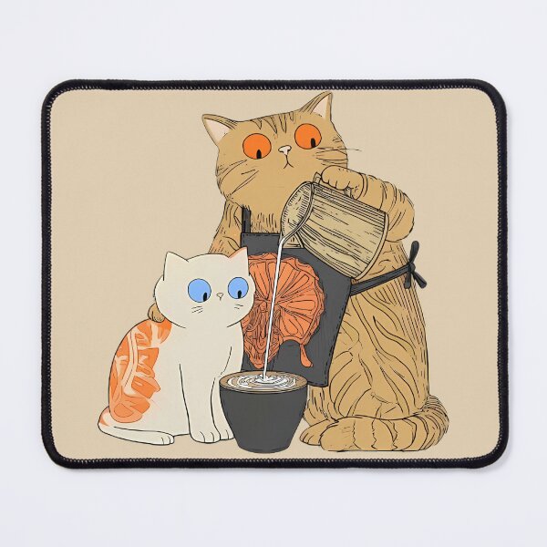 Item preview, Vintage Folk Art Cats Pouring Tea designed and sold by Lunat1kk.