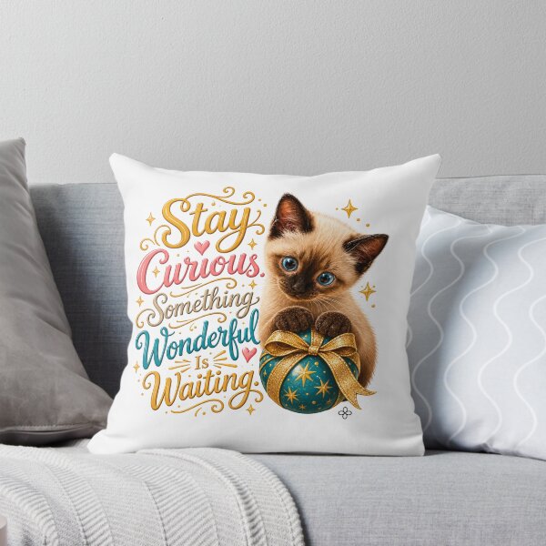 Item preview, Funny Cat Image - Stay Curious. Something Wonderful Is Waiting.  Cat Mom Gift designed and sold by BetterEveryDay1.