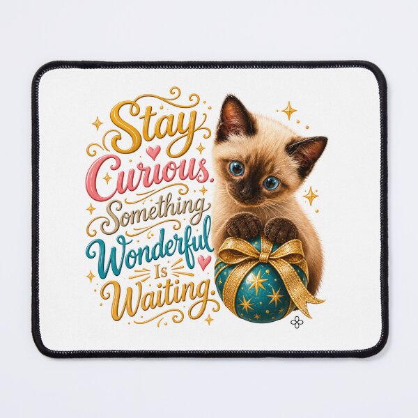 Item preview, Funny Cat Image - Stay Curious. Something Wonderful Is Waiting.  Cat Mom Gift designed and sold by BetterEveryDay1.