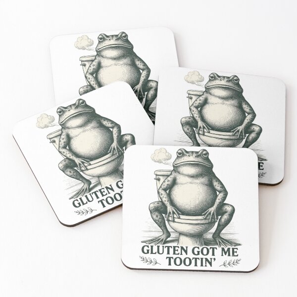 Item preview, Gluten Got Me Tootin Funny Frog Toilet Humor Celiac, Gluten Free designed and sold by Dabbing Turtle Designs.