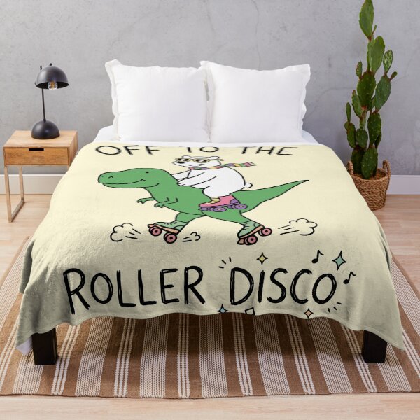 Item preview, Off To The Roller Disco, Polar Bear Riding Dinosaur Roller Disco Cute Doodle designed and sold by Amir Faysal.