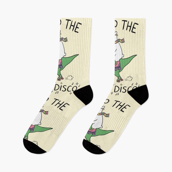 Item preview, Off To The Roller Disco, Polar Bear Riding Dinosaur Roller Disco Cute Doodle designed and sold by Amir Faysal.