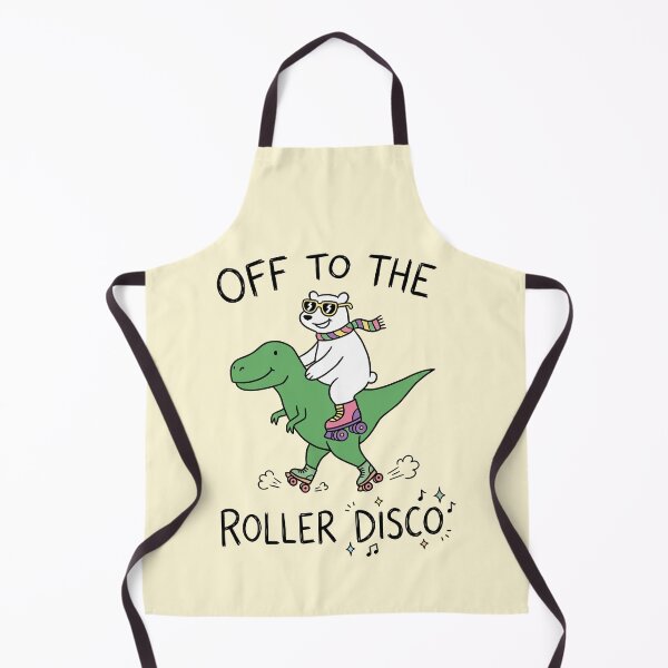 Item preview, Off To The Roller Disco, Polar Bear Riding Dinosaur Roller Disco Cute Doodle designed and sold by Amir Faysal.