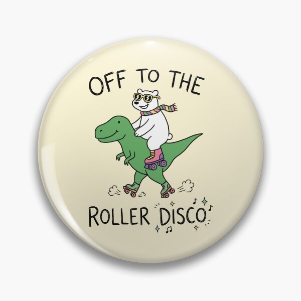 Item preview, Off To The Roller Disco, Polar Bear Riding Dinosaur Roller Disco Cute Doodle designed and sold by Amir Faysal.