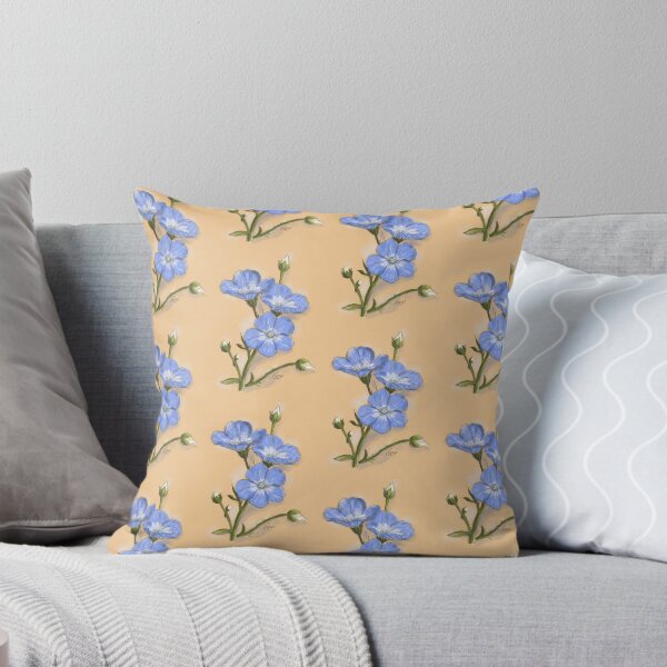 Item preview, Blue Flax Flower Painterly Botanical Illustration designed and sold by hopenoli_art.