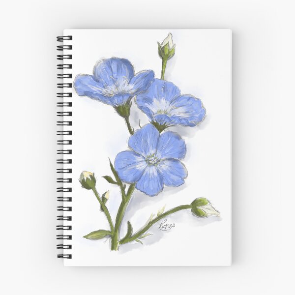Item preview, Blue Flax Flower Painterly Botanical Illustration designed and sold by hopenoli_art.