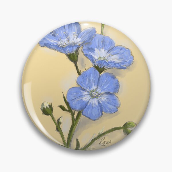 Item preview, Blue Flax Flower Painterly Botanical Illustration designed and sold by hopenoli_art.