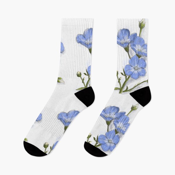 Item preview, Blue Flax Flower Painterly Botanical Illustration designed and sold by hopenoli_art.