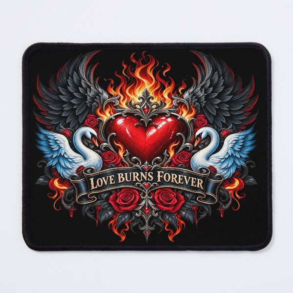 Item preview, Love Burns Forever – Flaming Gothic Heart designed and sold by TroviTutto.