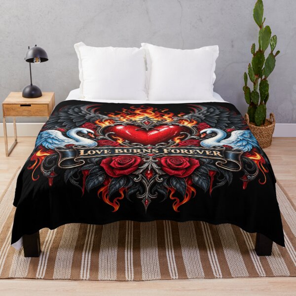 Item preview, Love Burns Forever – Flaming Gothic Heart designed and sold by TroviTutto.