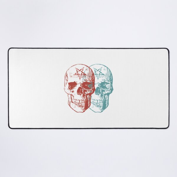 Item preview, Satanic Skulls Red and Blue Dark Gothic Illustration designed and sold by Ezarok.