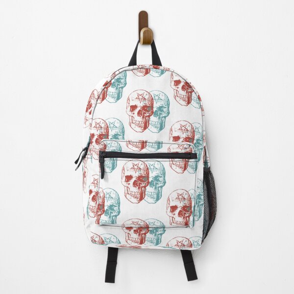 Item preview, Satanic Skulls Red and Blue Dark Gothic Illustration designed and sold by Ezarok.