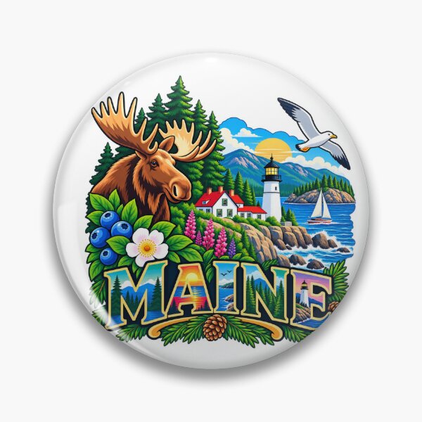 Item preview, Maine - Alces y faro designed and sold by Myra365Art.