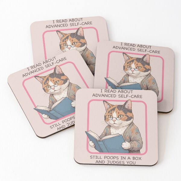 Item preview, Cat Reading Book Advanced Self Care Funny Pet Art designed and sold by Amir Faysal.